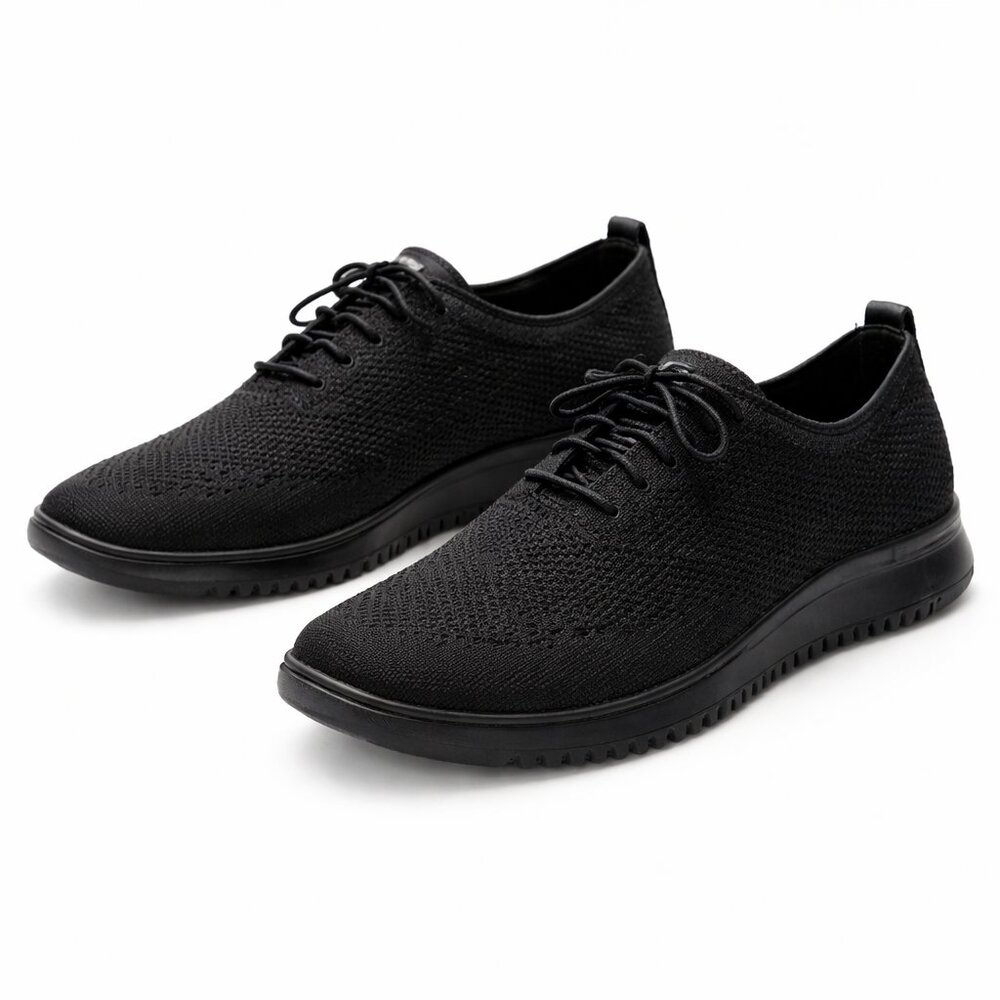 Cole Haan ZerøGrand Stitchlite Oxford Black Knit Sneakers 8.5 Grand.OS Lightweig